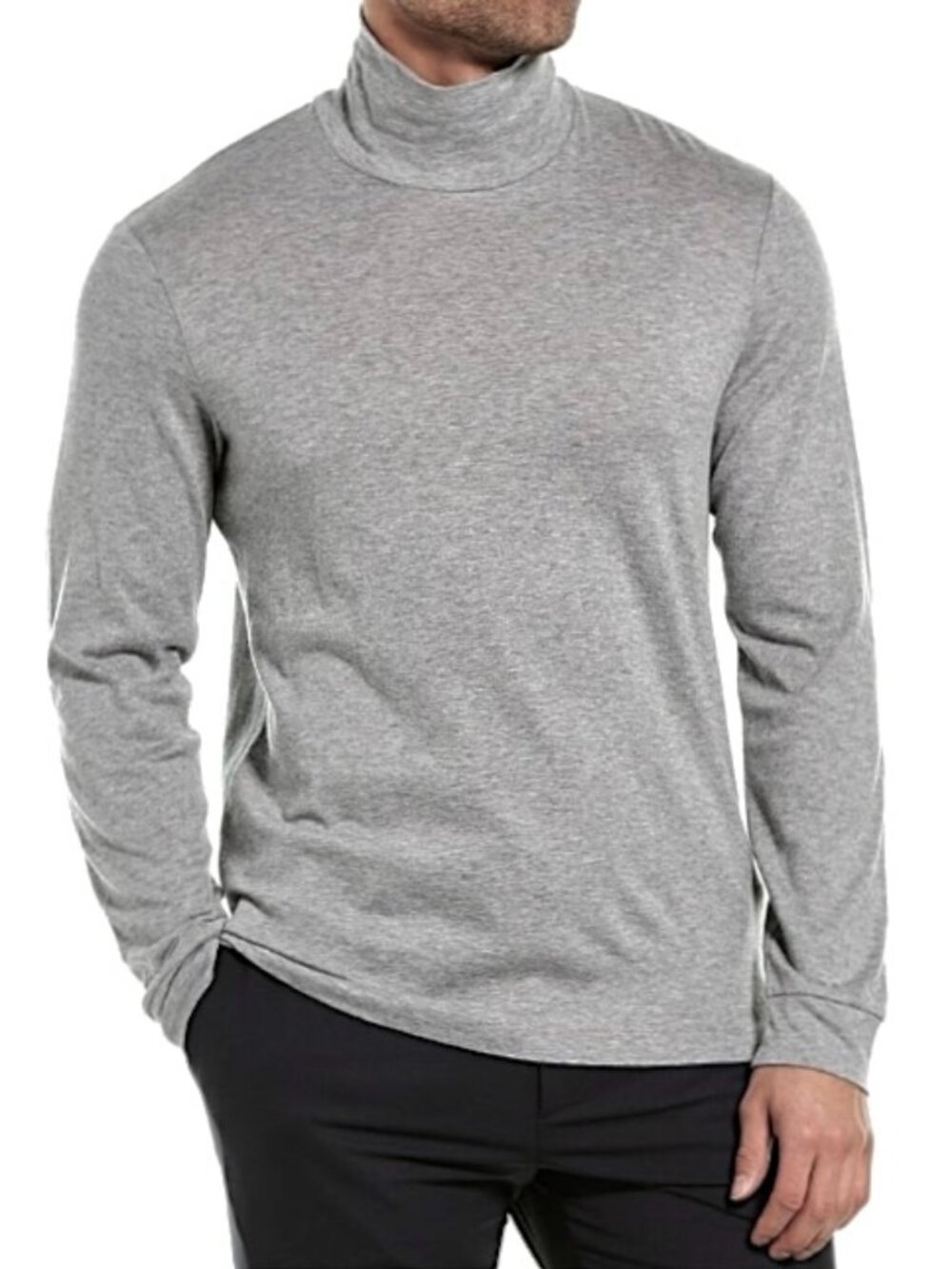 Theory Funnel Tee Air Cashmere Long Sleeved Size S Gray Melange Classic Heritage